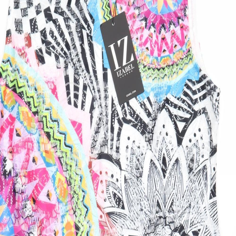 Izabel Womens Multicoloured Geometric Lace A-Line  Size 14