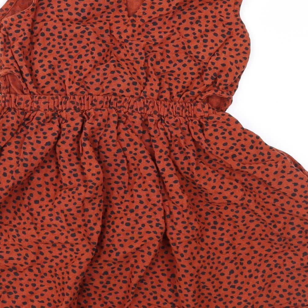 NEXT Girls Brown Animal Print  Fit & Flare  Size 5 Years