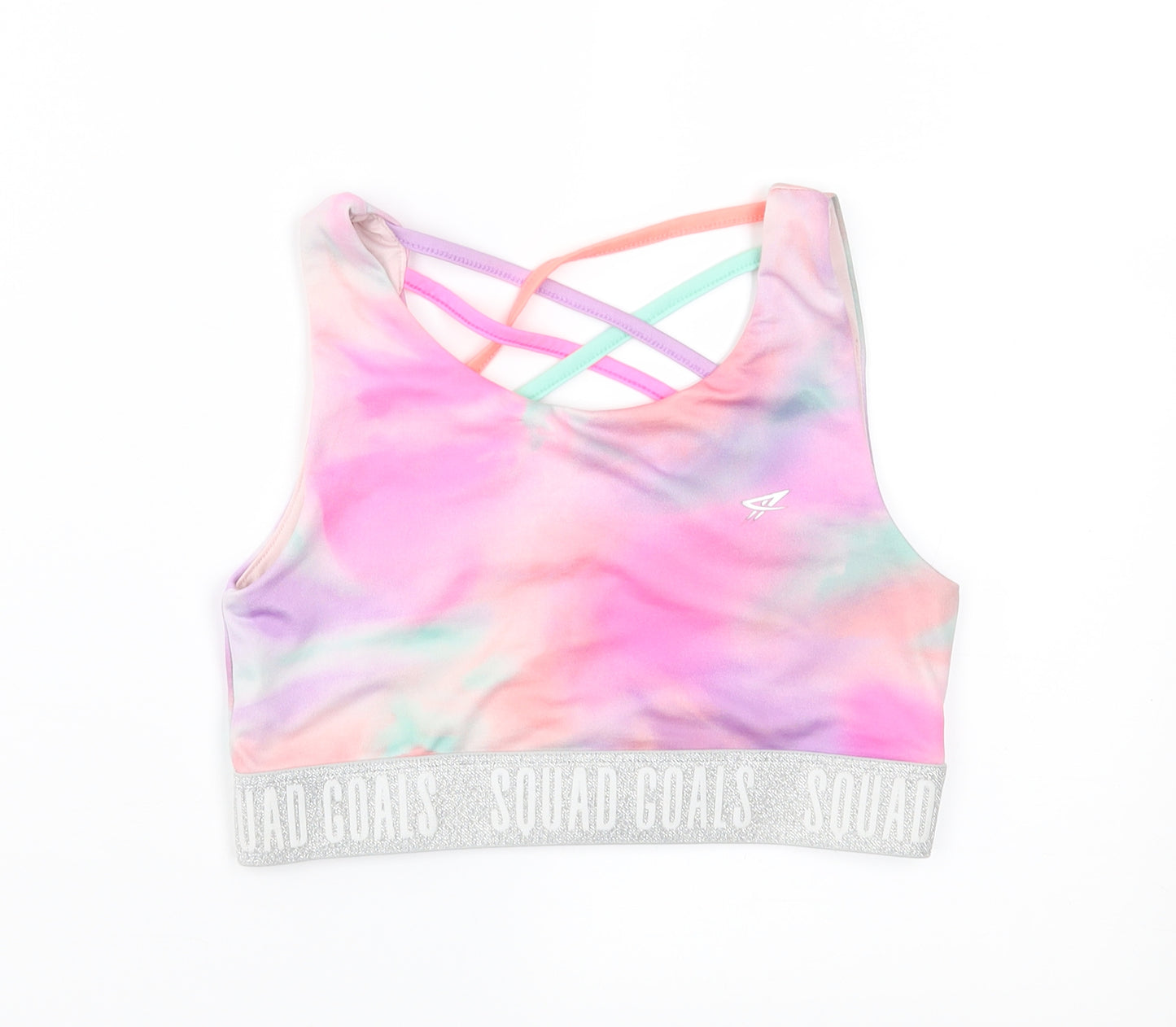 Primark Girls Pink Geometric  Cropped Tank Size 10-11 Years