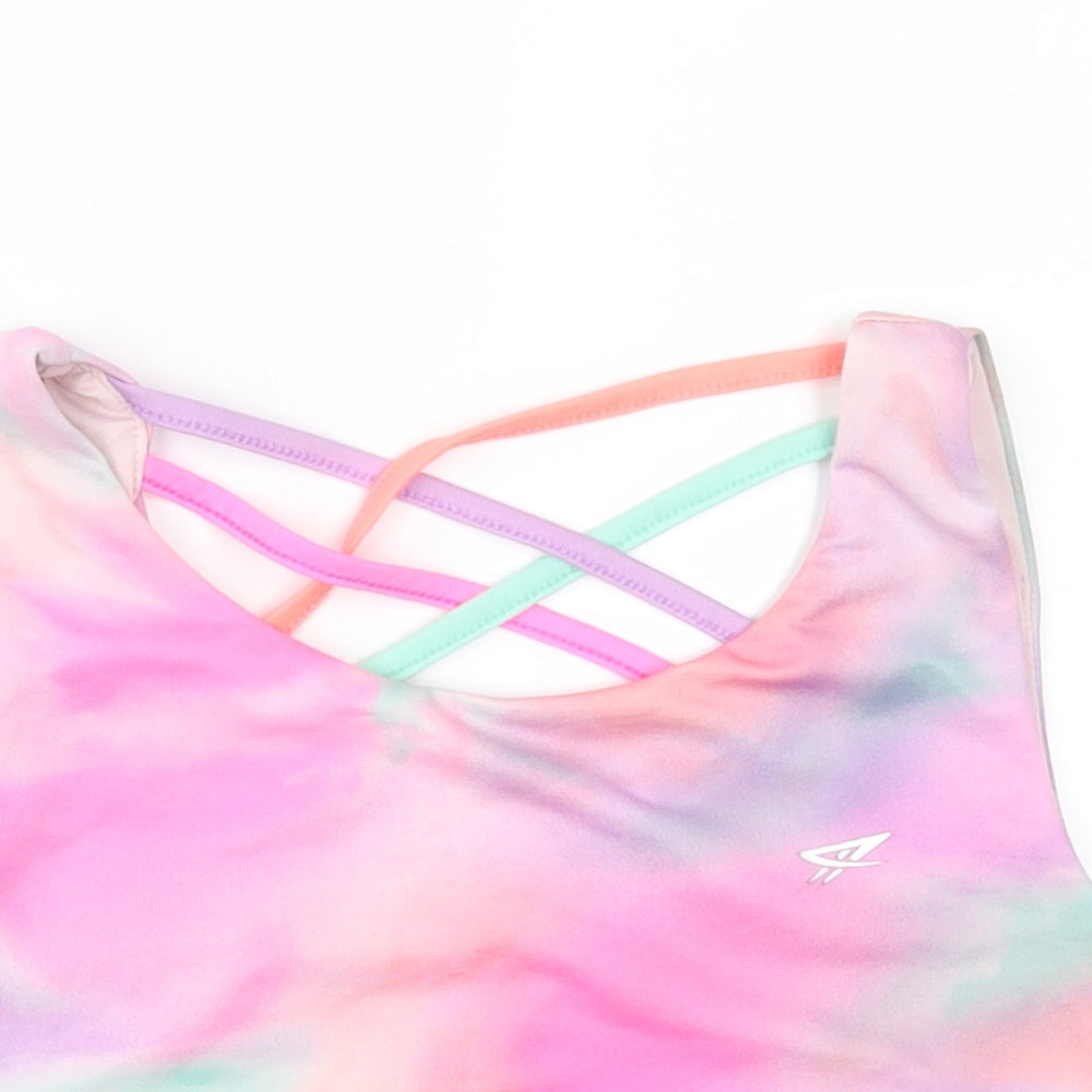 Primark Girls Pink Geometric  Cropped Tank Size 10-11 Years