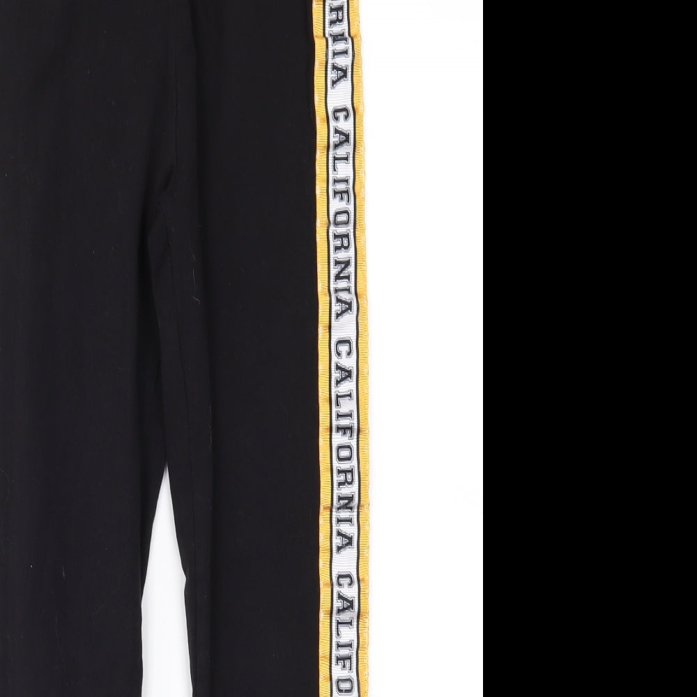 Candy Couture Girls Black  Jersey Cropped Trousers Size 11 Years