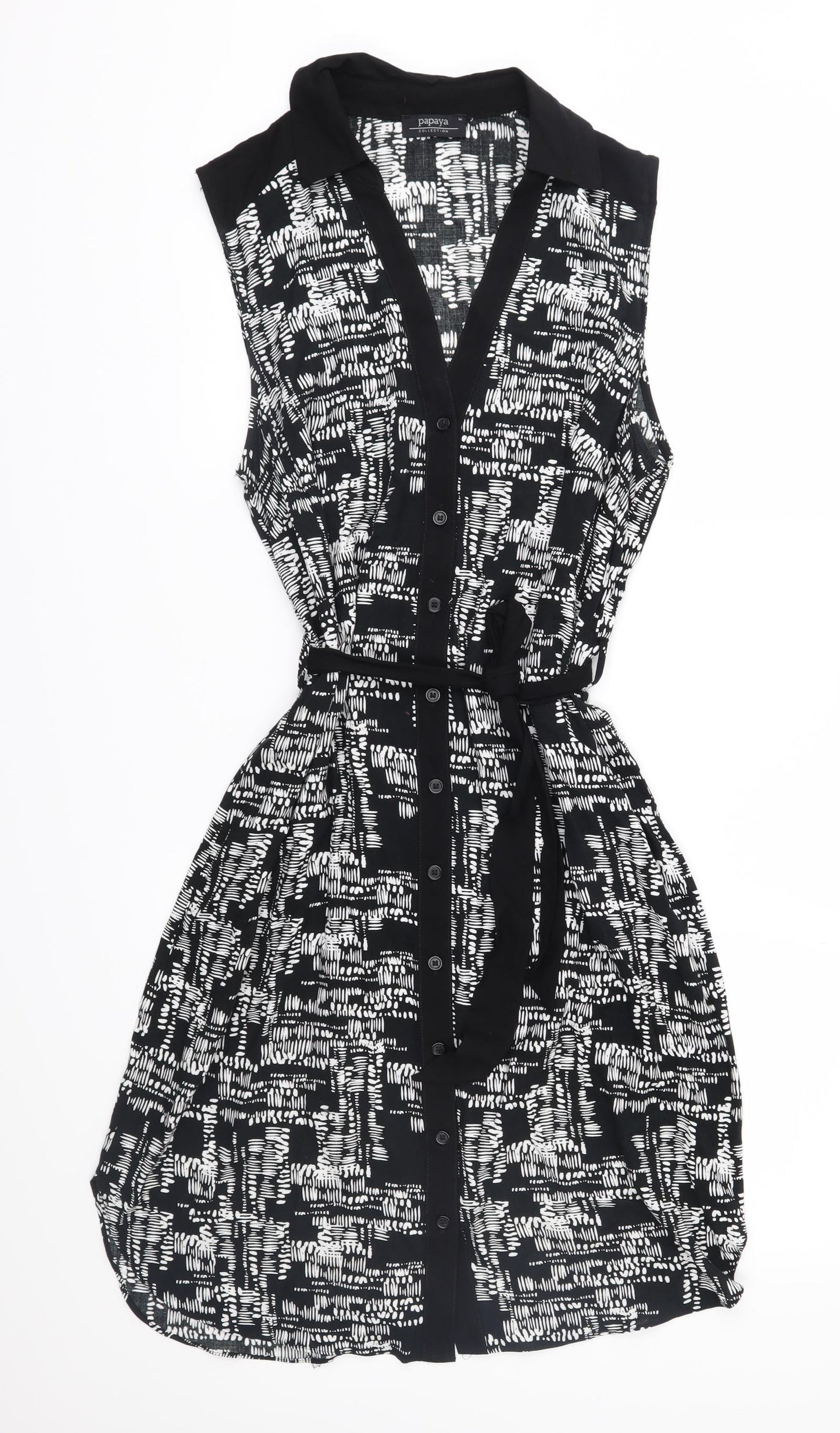 Papaya Womens Black Geometric  A-Line  Size 12