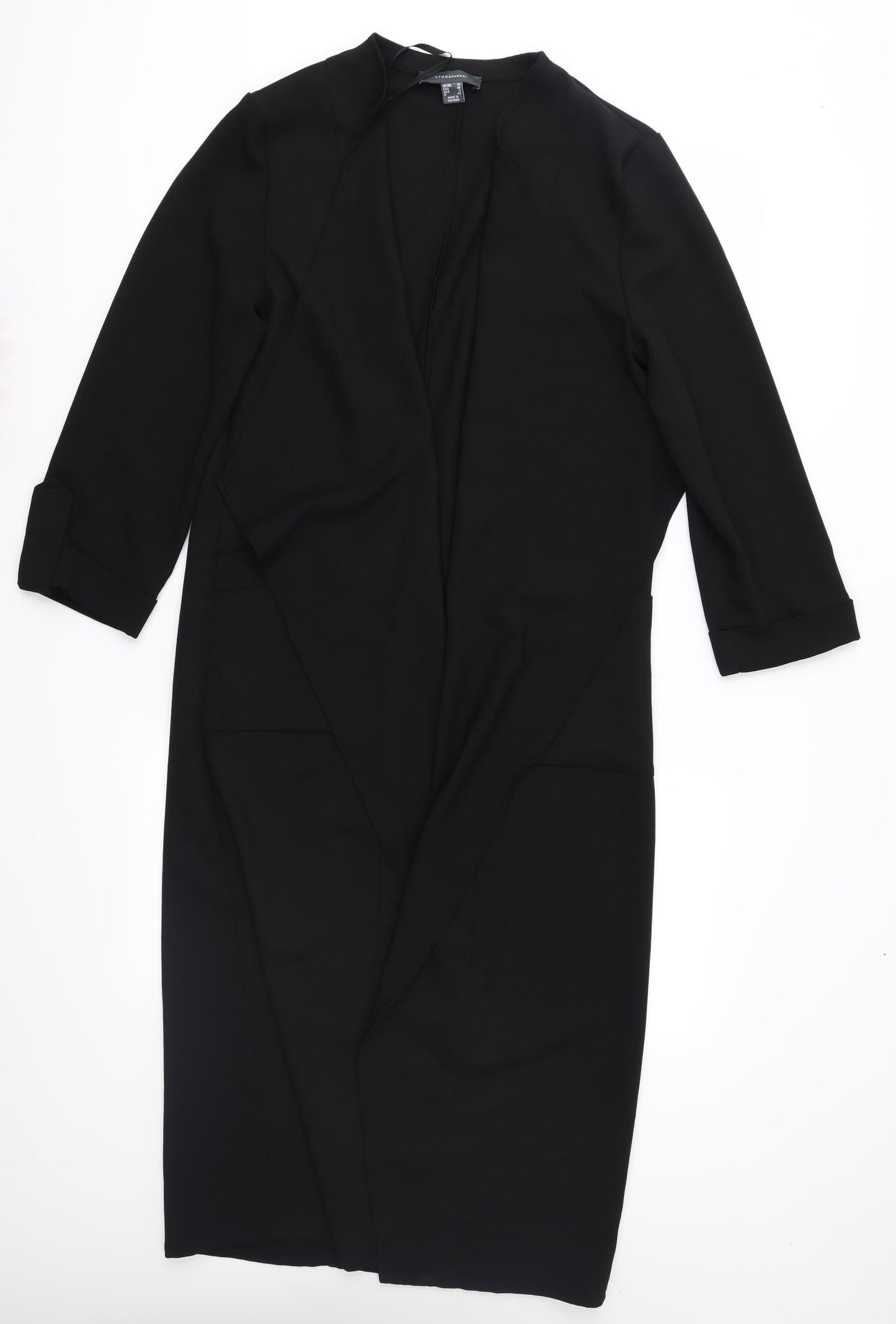 Atmosphere Womens Black   Overcoat Coat Size 10