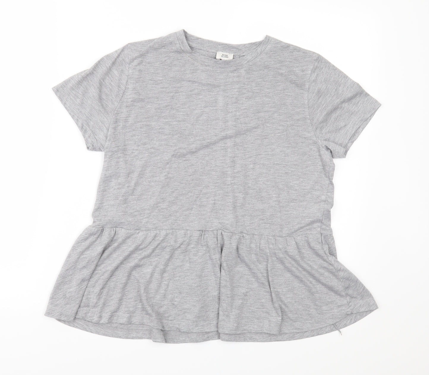 River Island Womens Grey  Jersey Basic T-Shirt Size 8