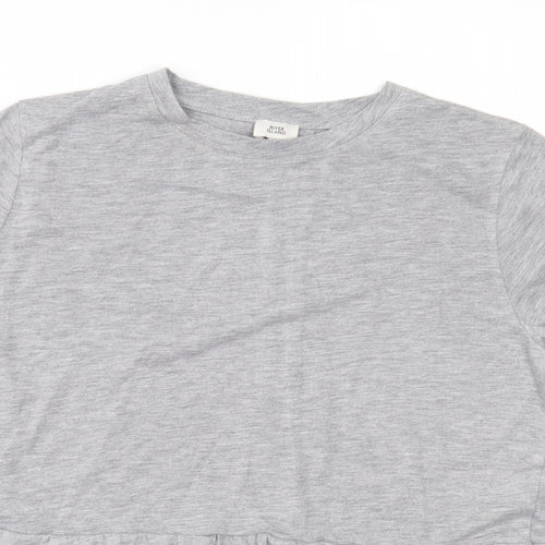 River Island Womens Grey  Jersey Basic T-Shirt Size 8