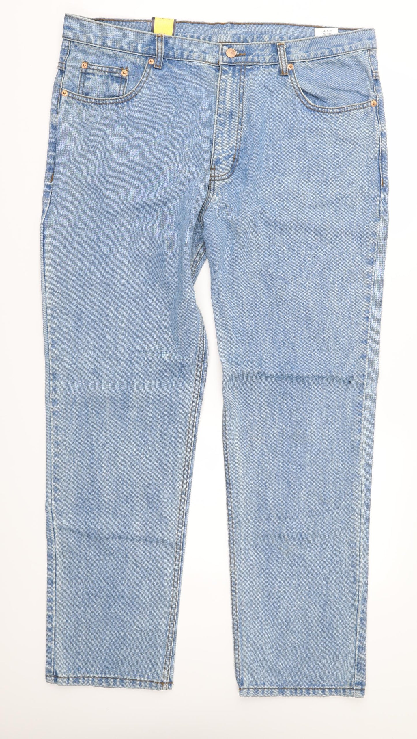Euro Denim Mens Blue  Denim Straight Jeans Size 40 in L31 in