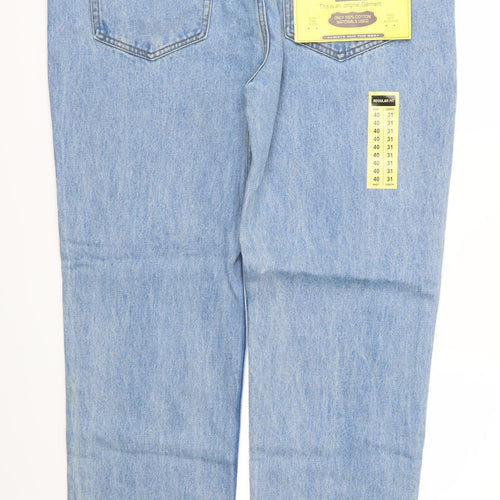 Euro Denim Mens Blue  Denim Straight Jeans Size 40 in L31 in