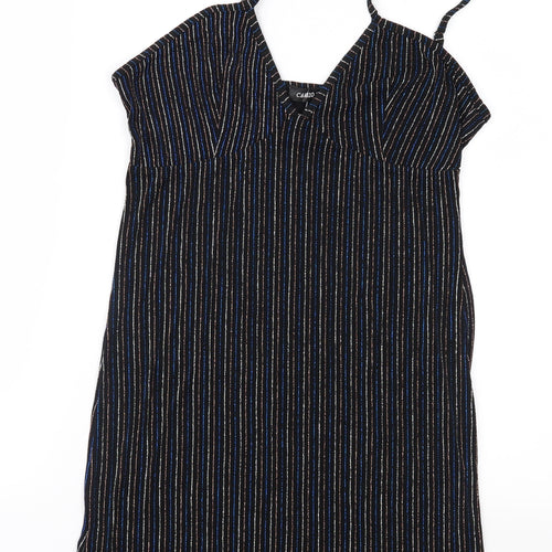 Cameo Rose Womens Black Striped  Slip Dress  Size 14