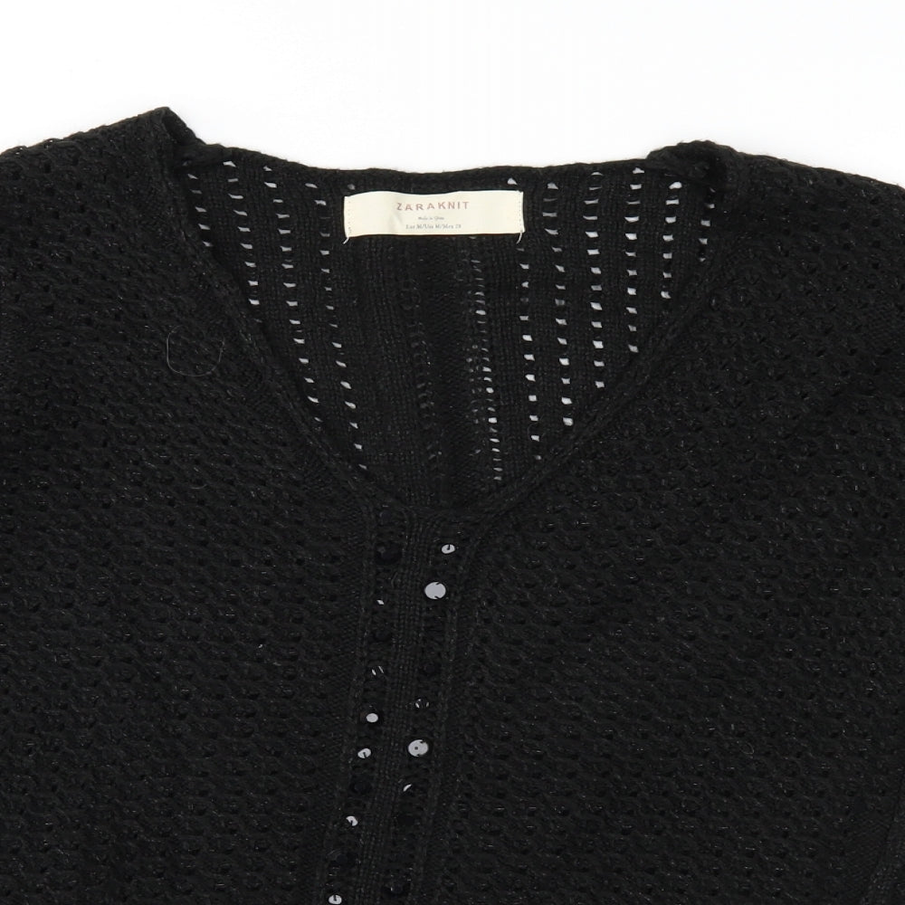 Zara Womens Black  Knit Pullover Jumper Size M