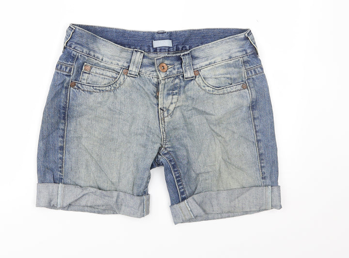 Topshop Womens Blue Denim Cut-Off Shorts Size 28 in