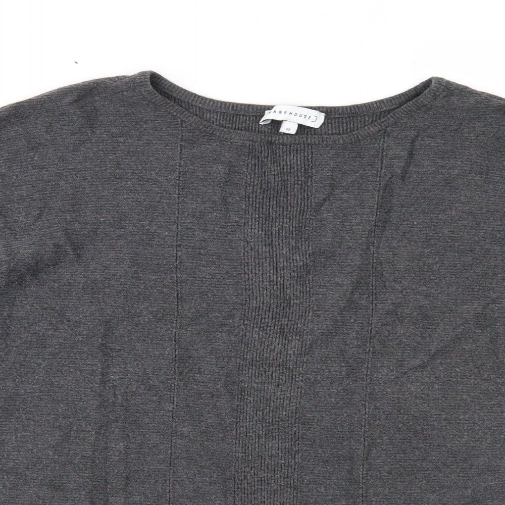 Warehouse Womens Grey  Knit Pullover Jumper Size 10