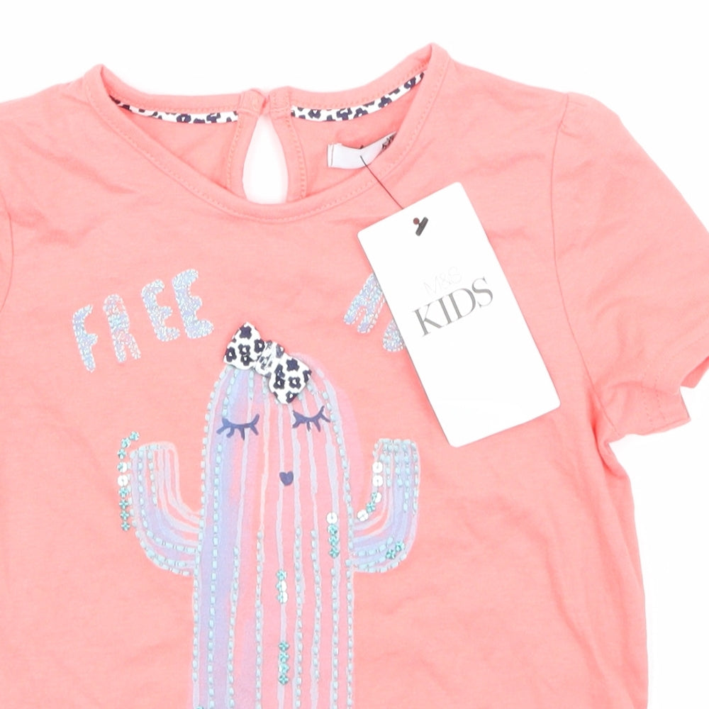 Marks and Spencer Boys Pink   Basic T-Shirt Size 4-5 Years
