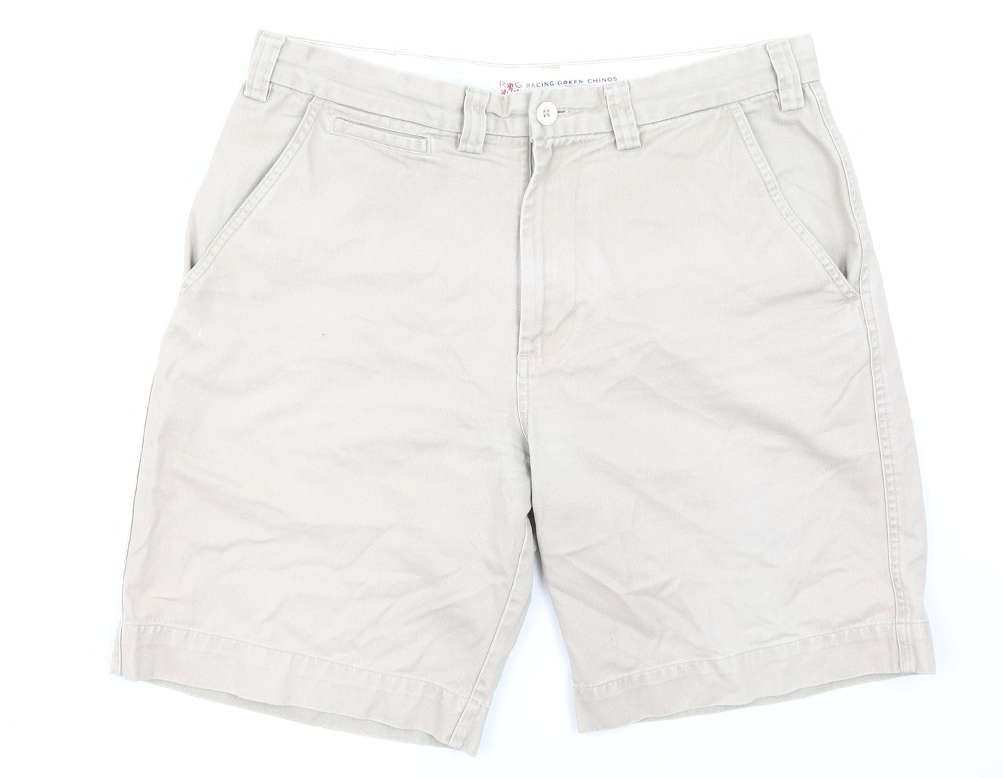 Racing Green Mens Beige   Chino Shorts Size 34 in