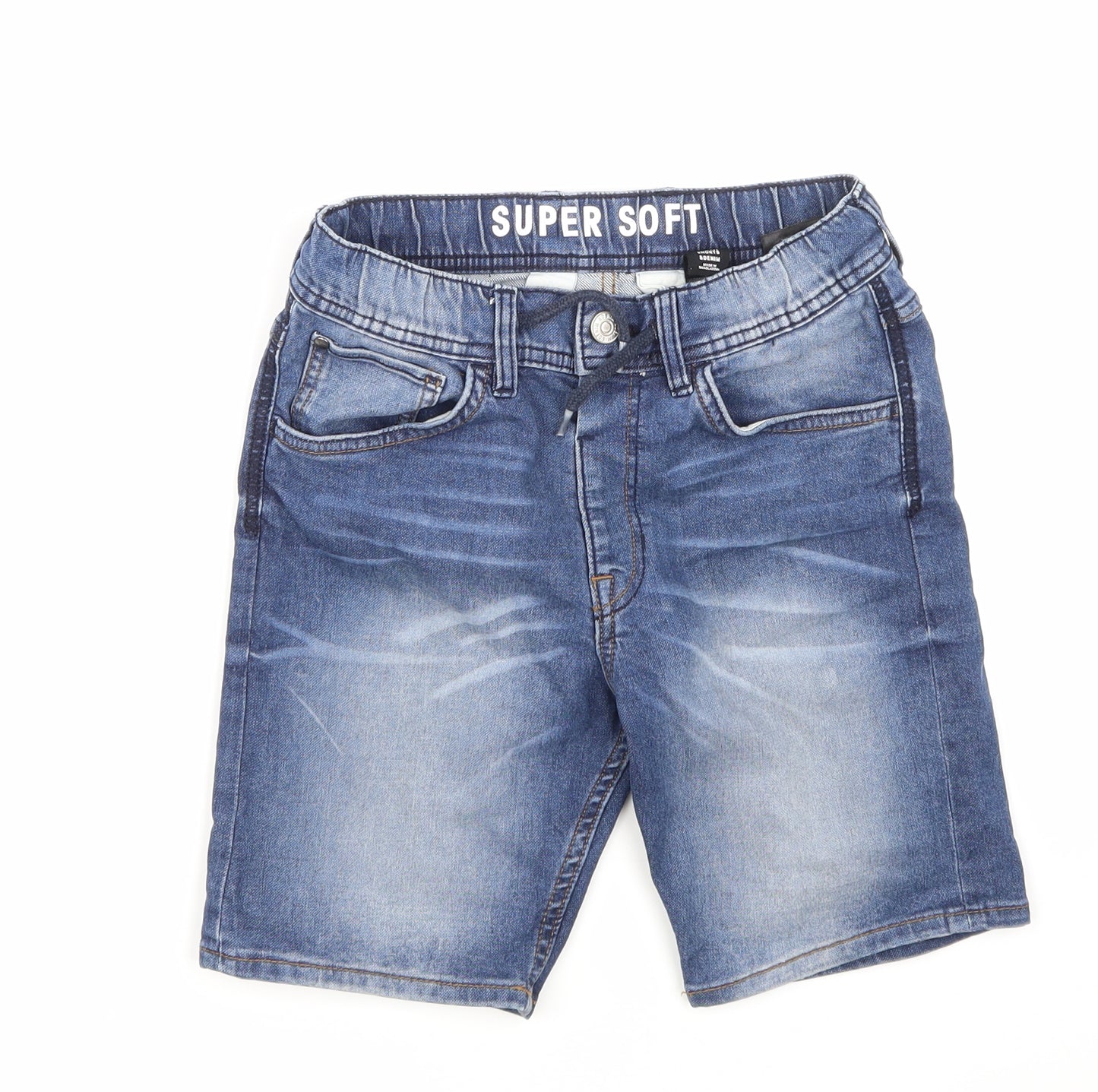 Primark Boys Blue  Denim Cargo Shorts Size 9-10 Years
