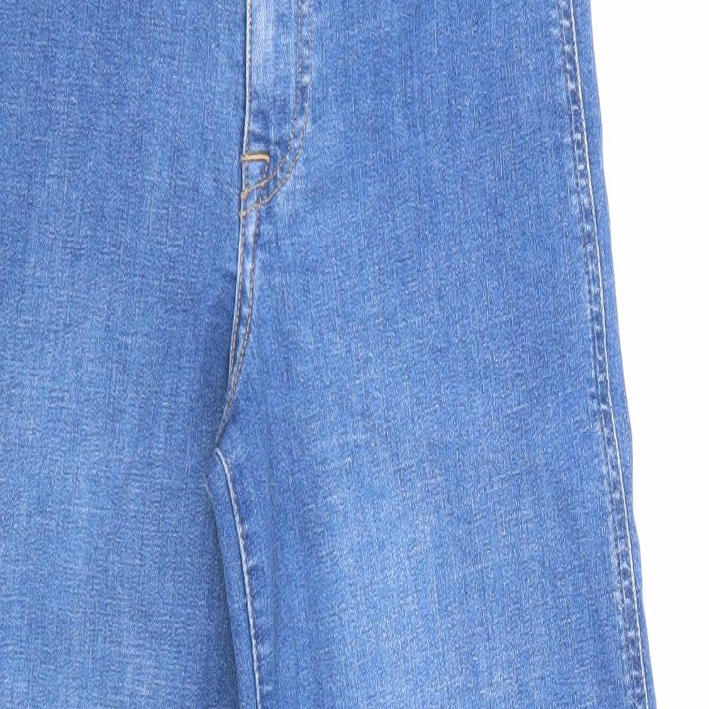 Zara Womens Blue  Denim Wide-Leg Jeans Size 4