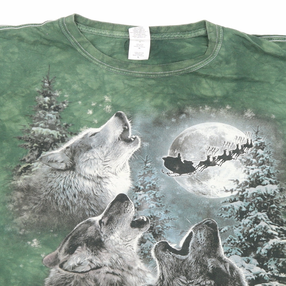 Gildan Mens Green    T-Shirt Size L