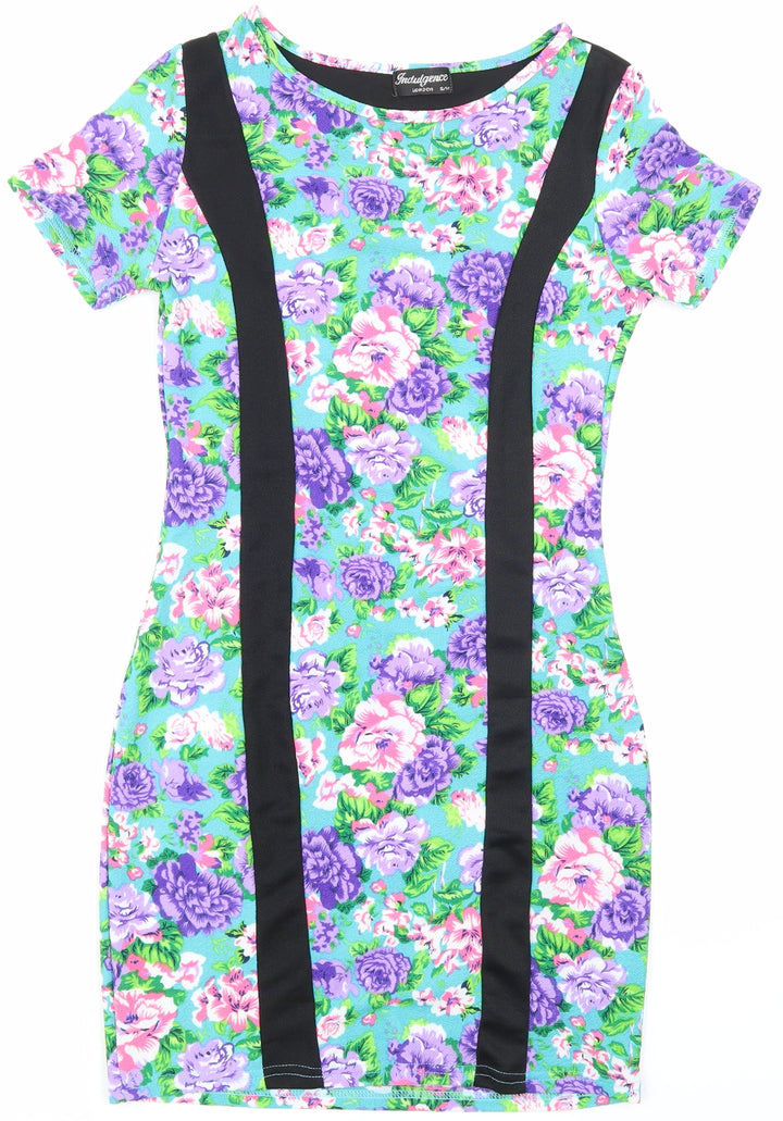 Indulgence London Womens Green Floral  Pencil Dress  Size S