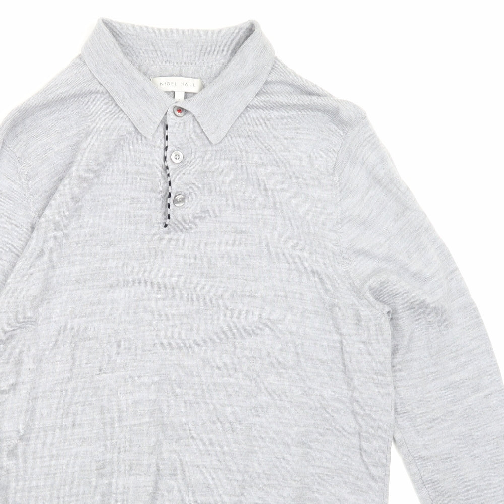 Nigel Hall Mens Grey    Polo Size L