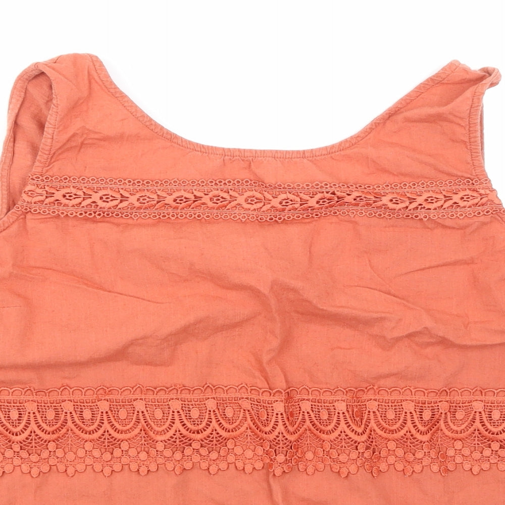 NEXT Womens Orange Argyle/Diamond  Basic T-Shirt Size 22