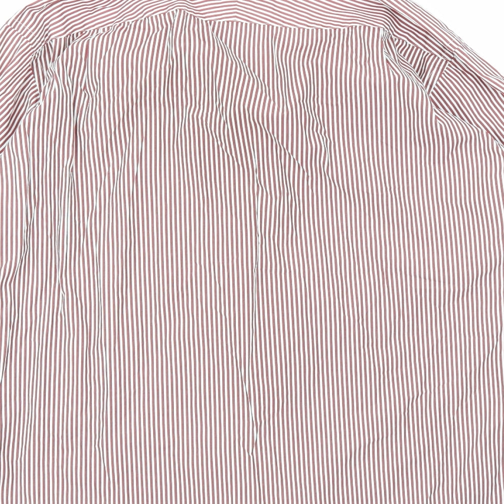 Charles Tyrwhitt Mens Red Striped   Button-Up Size L