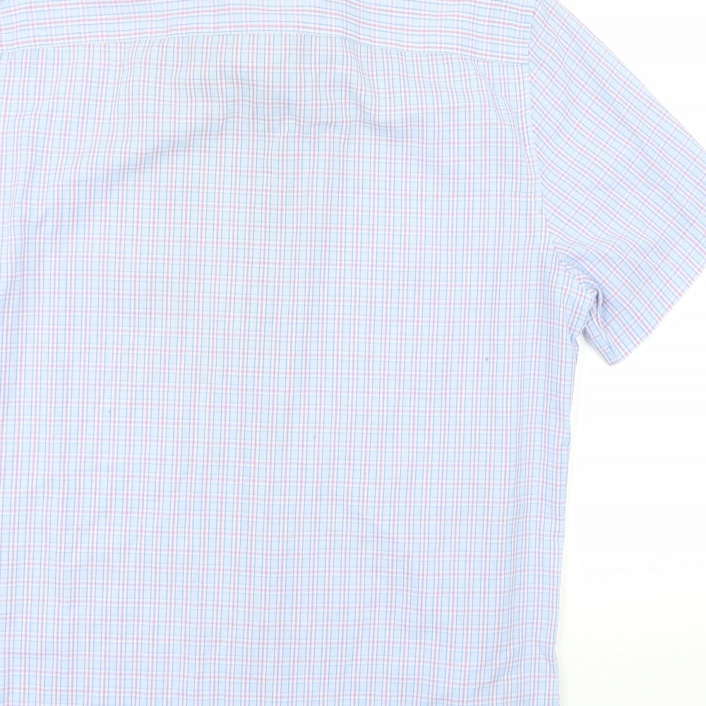 F&F Mens Blue Check   Button-Up Size 15.5