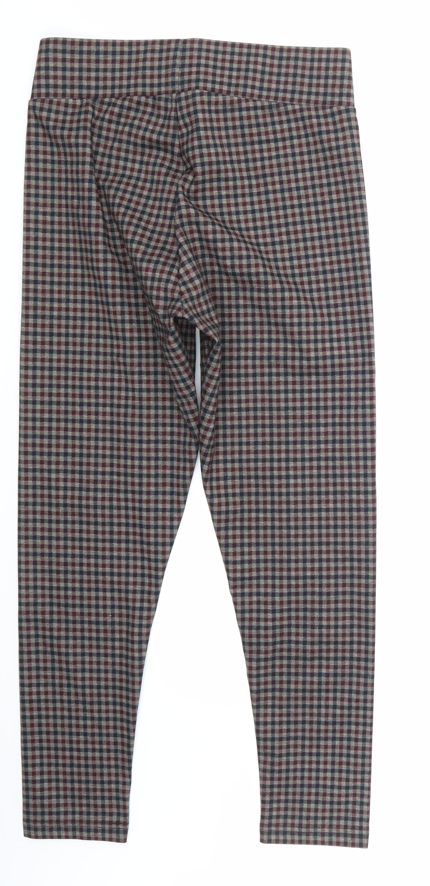 Nutmeg Womens Brown Check  Jegging Leggings Size 12