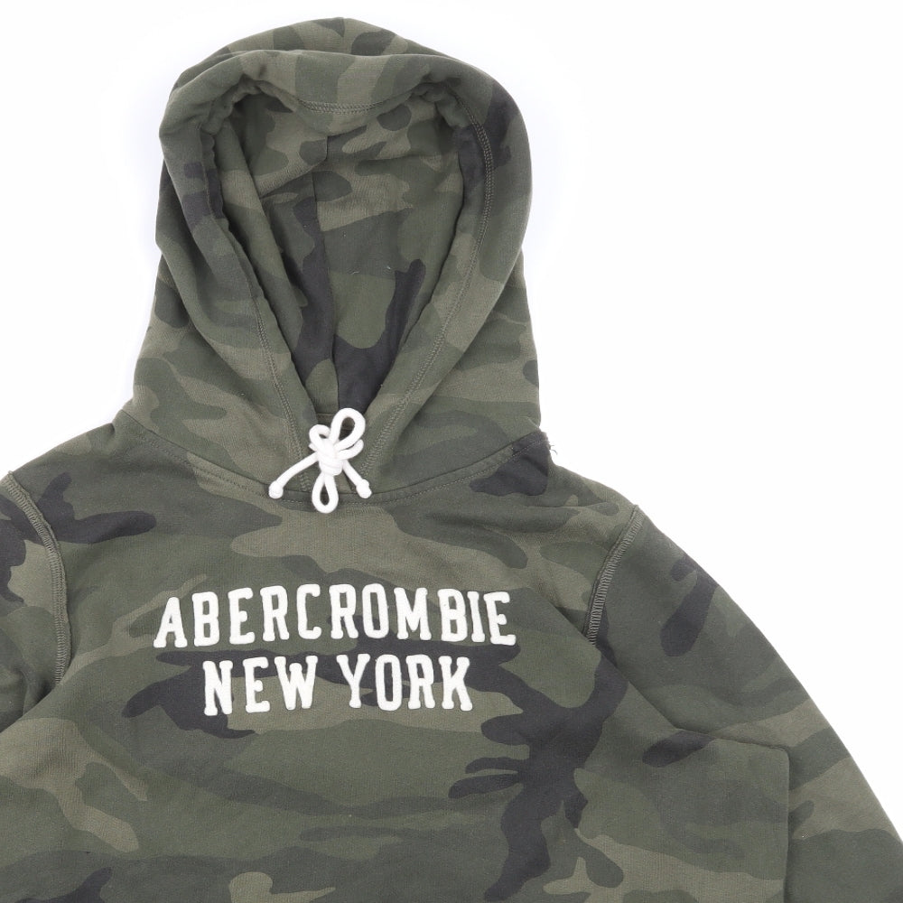 Abercrombie & Fitch Mens Green Camouflage  Pullover Hoodie Size XL