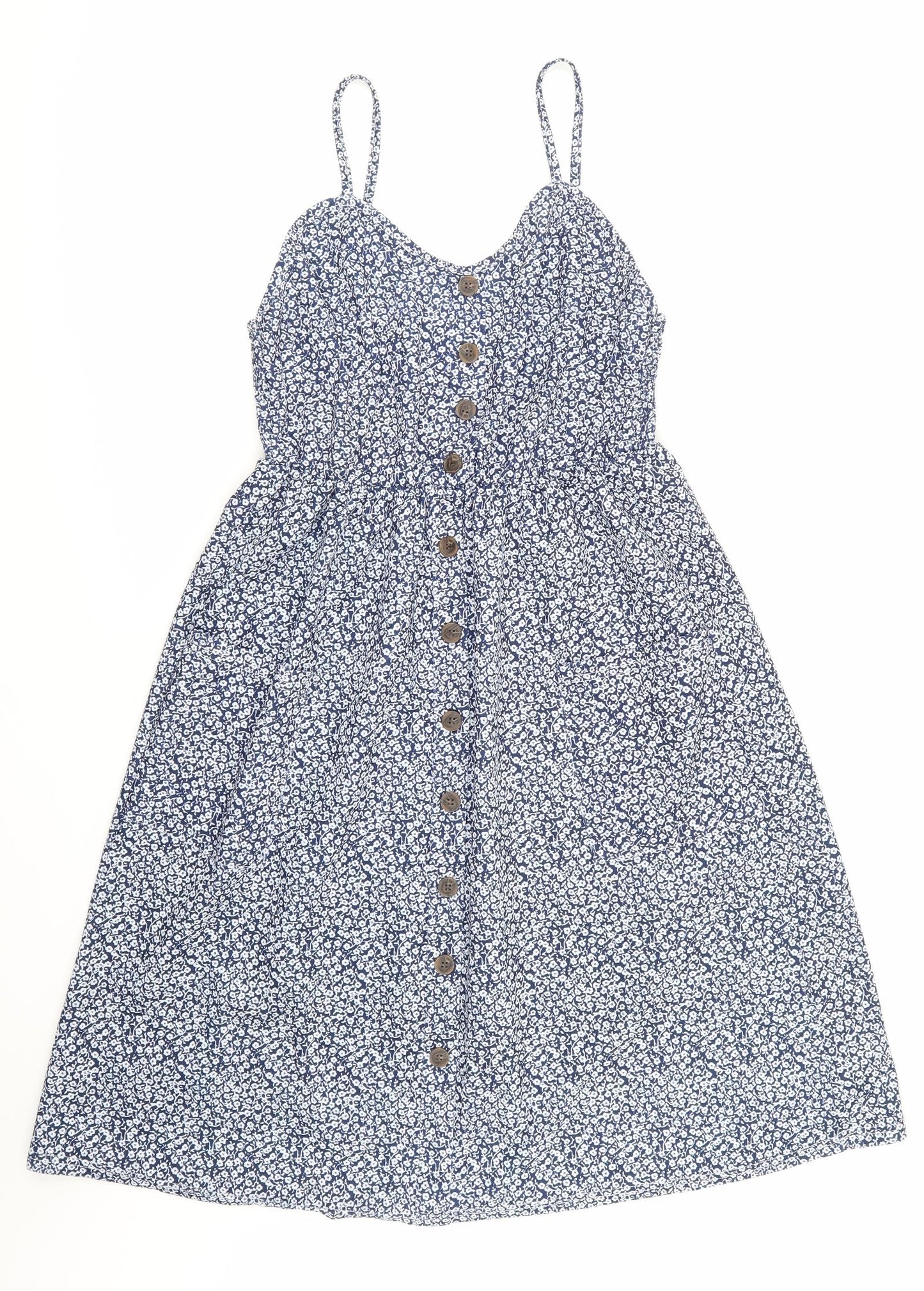 TU Womens Blue Floral  Skater Dress  Size L