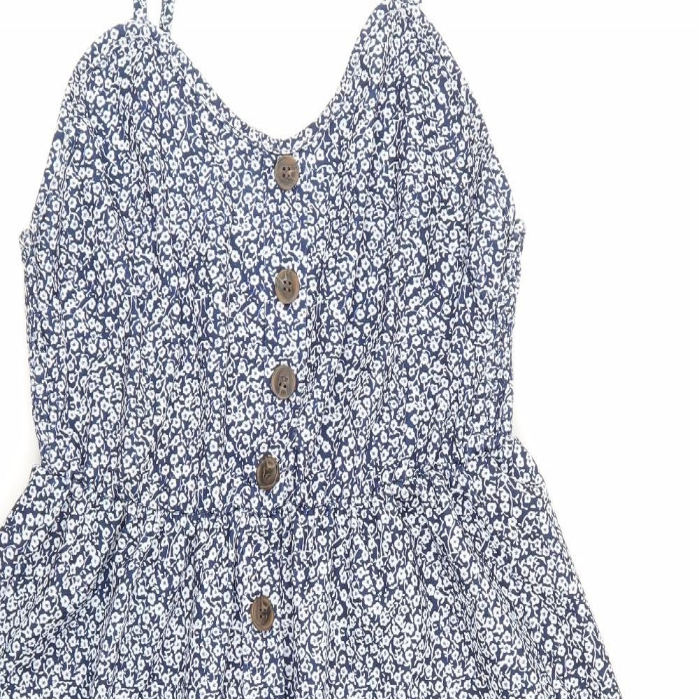 TU Womens Blue Floral  Skater Dress  Size L