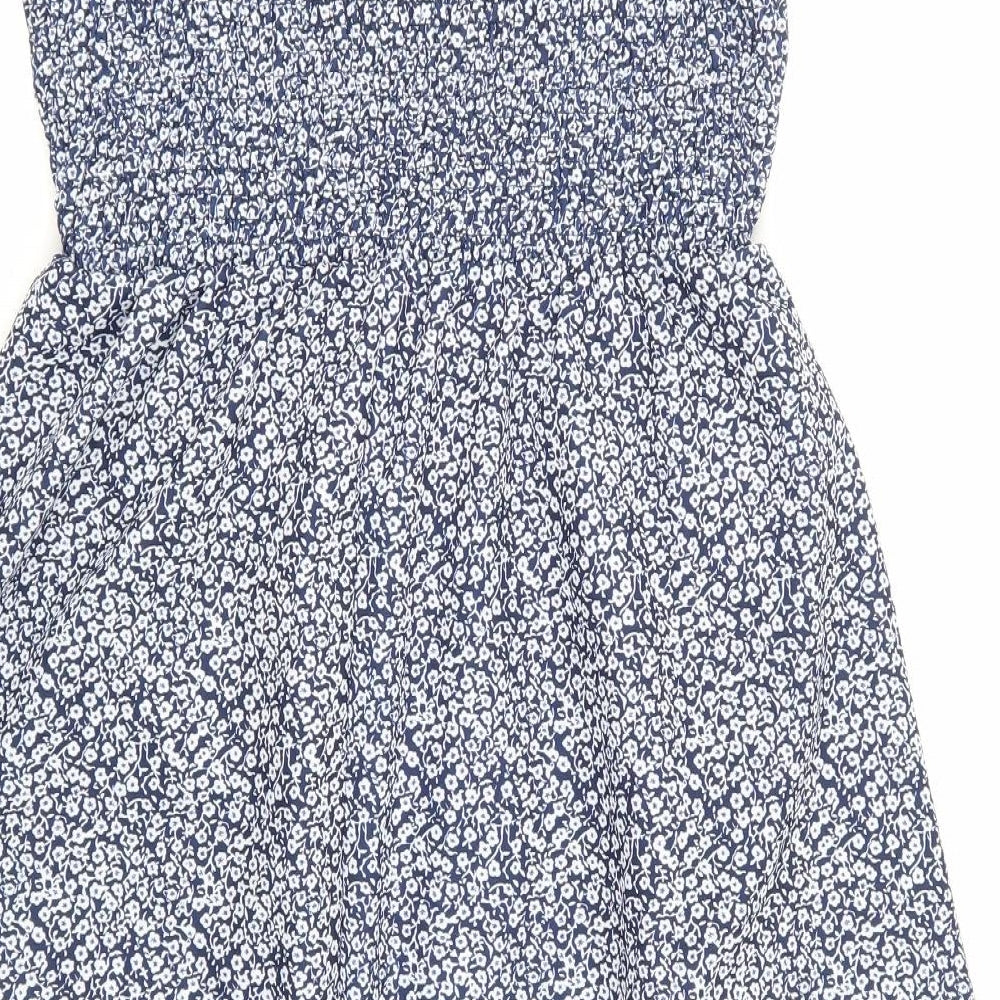 TU Womens Blue Floral  Skater Dress  Size L
