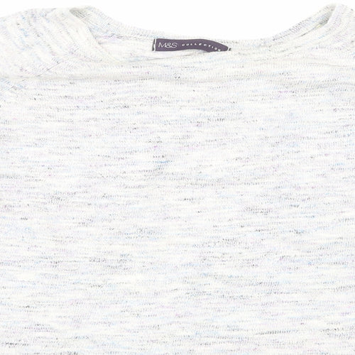 Marks and Spencer Womens Grey   Basic T-Shirt Size 14  - Open Back
