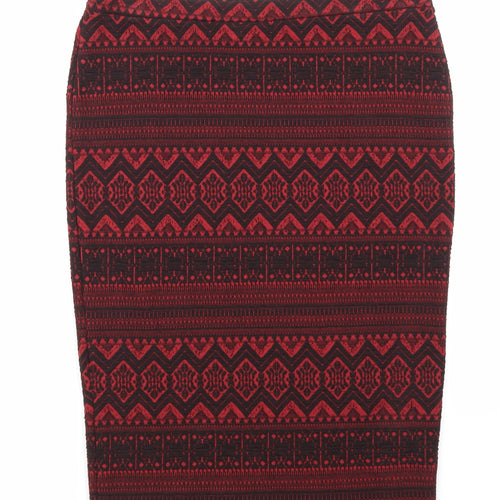 TU Womens Red Argyle/Diamond  Straight & Pencil Skirt Size 14