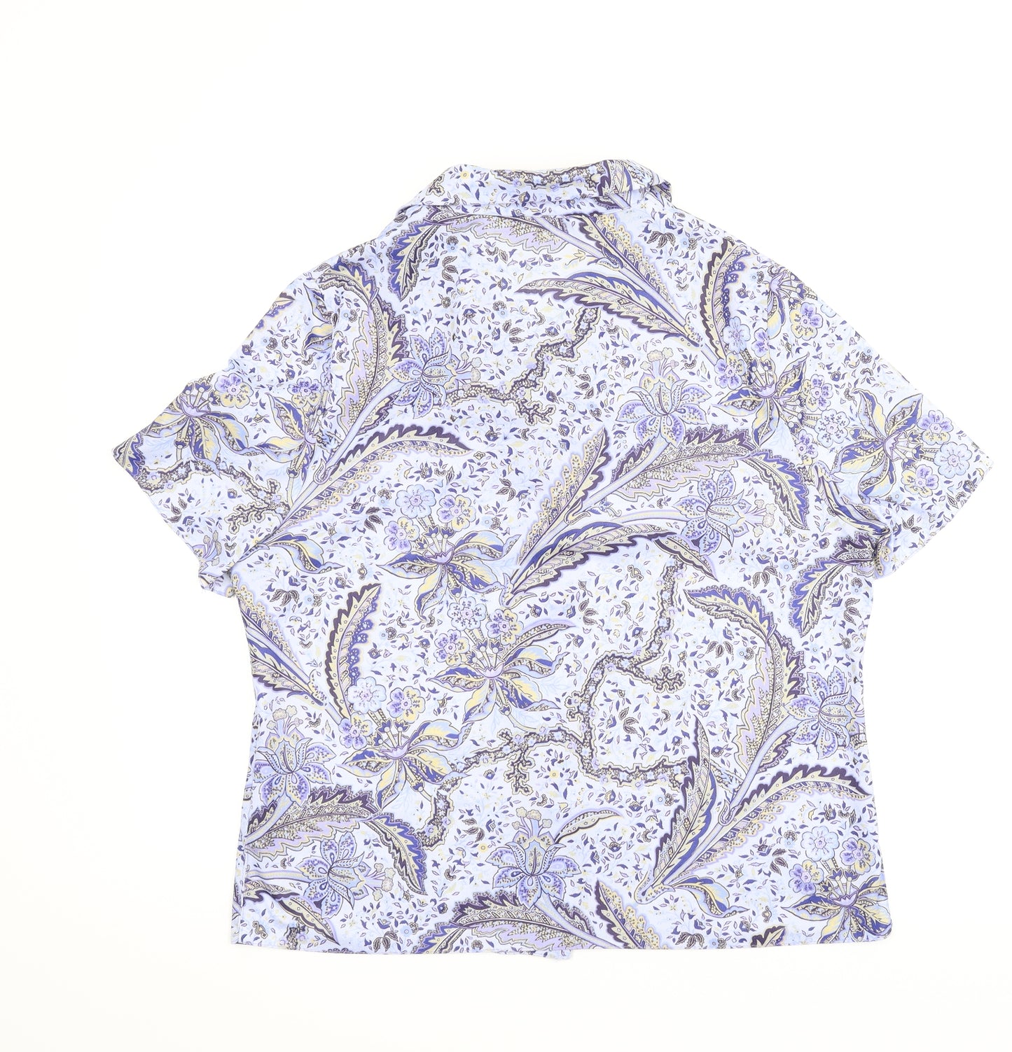Andre De Brett Womens Blue Floral  Basic Button-Up Size 16