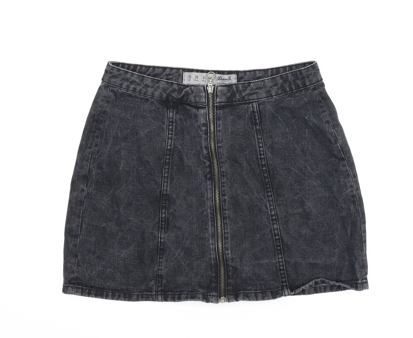 Denim Co Womens Grey  Denim A-Line Skirt Size 10