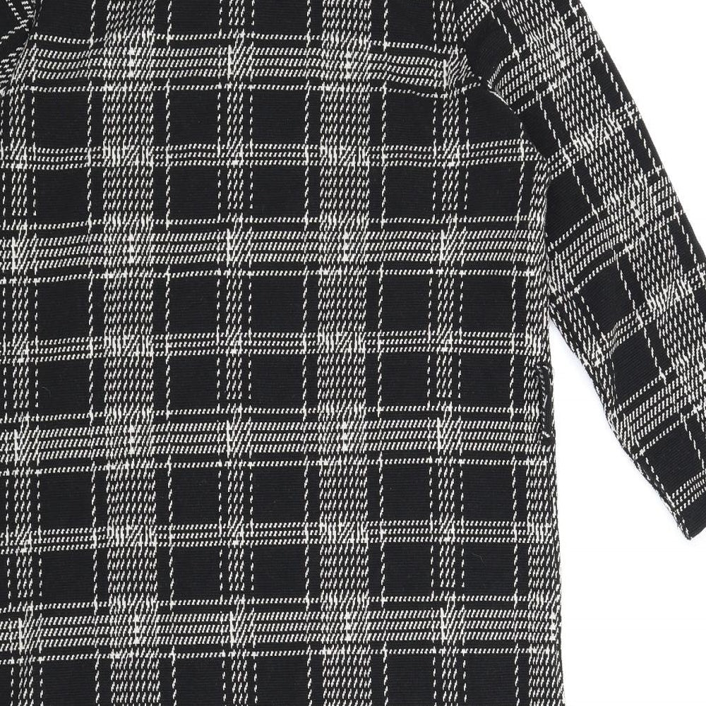 New Look Womens Black Plaid  A-Line  Size 14
