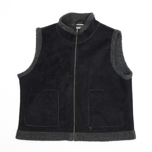 F&F Womens Black  Fleece Gilet Jacket Size 22
