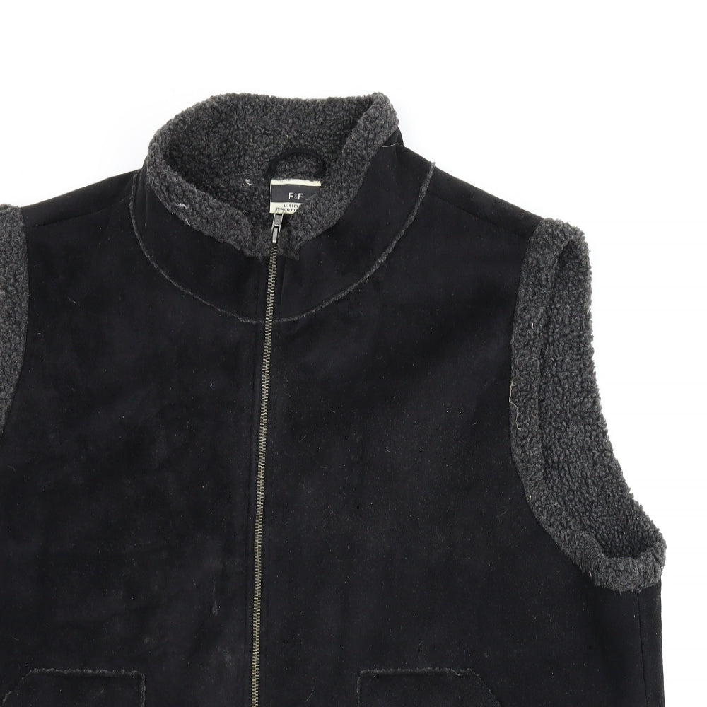 F&F Womens Black  Fleece Gilet Jacket Size 22