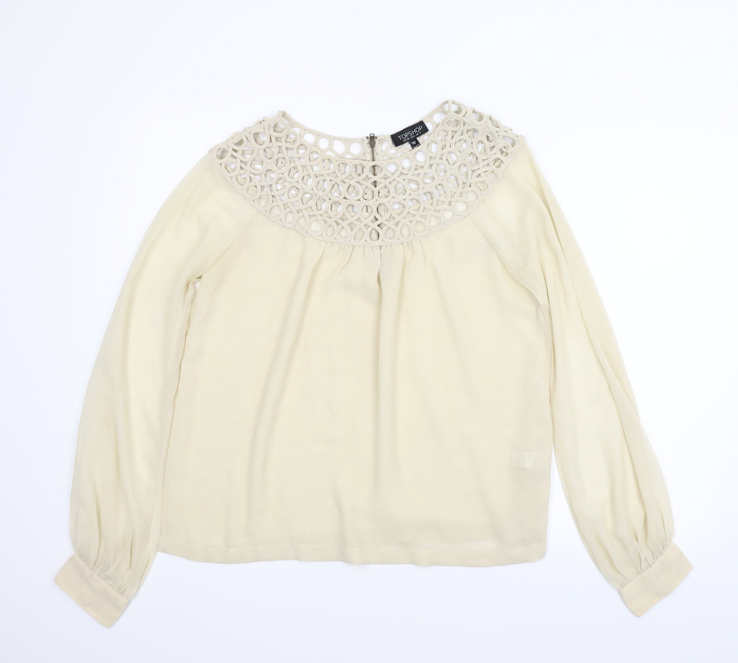 Topshop Womens Beige   Basic Blouse Size 10