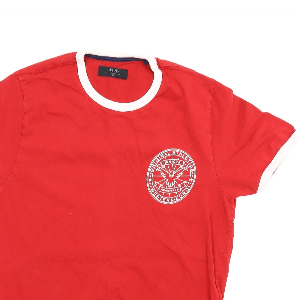 Matalan Mens Red    T-Shirt Size M  - Ringer