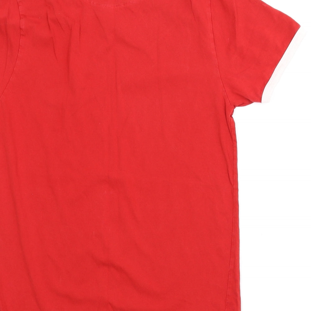 Matalan Mens Red    T-Shirt Size M  - Ringer