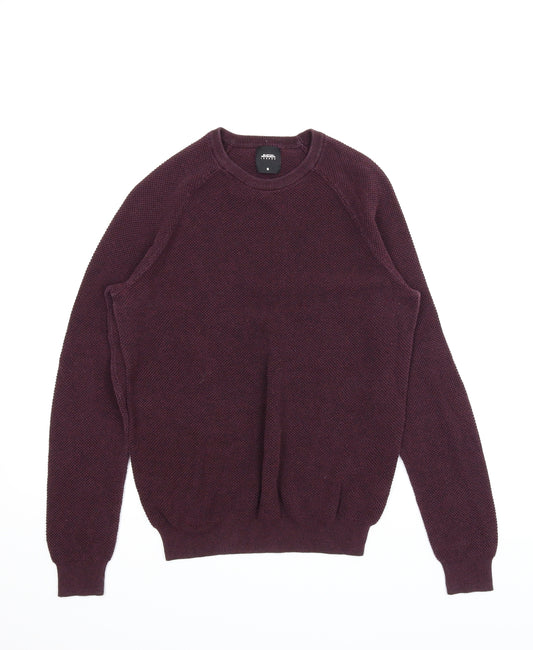 Front view of Burton men’s purple jumper, size M