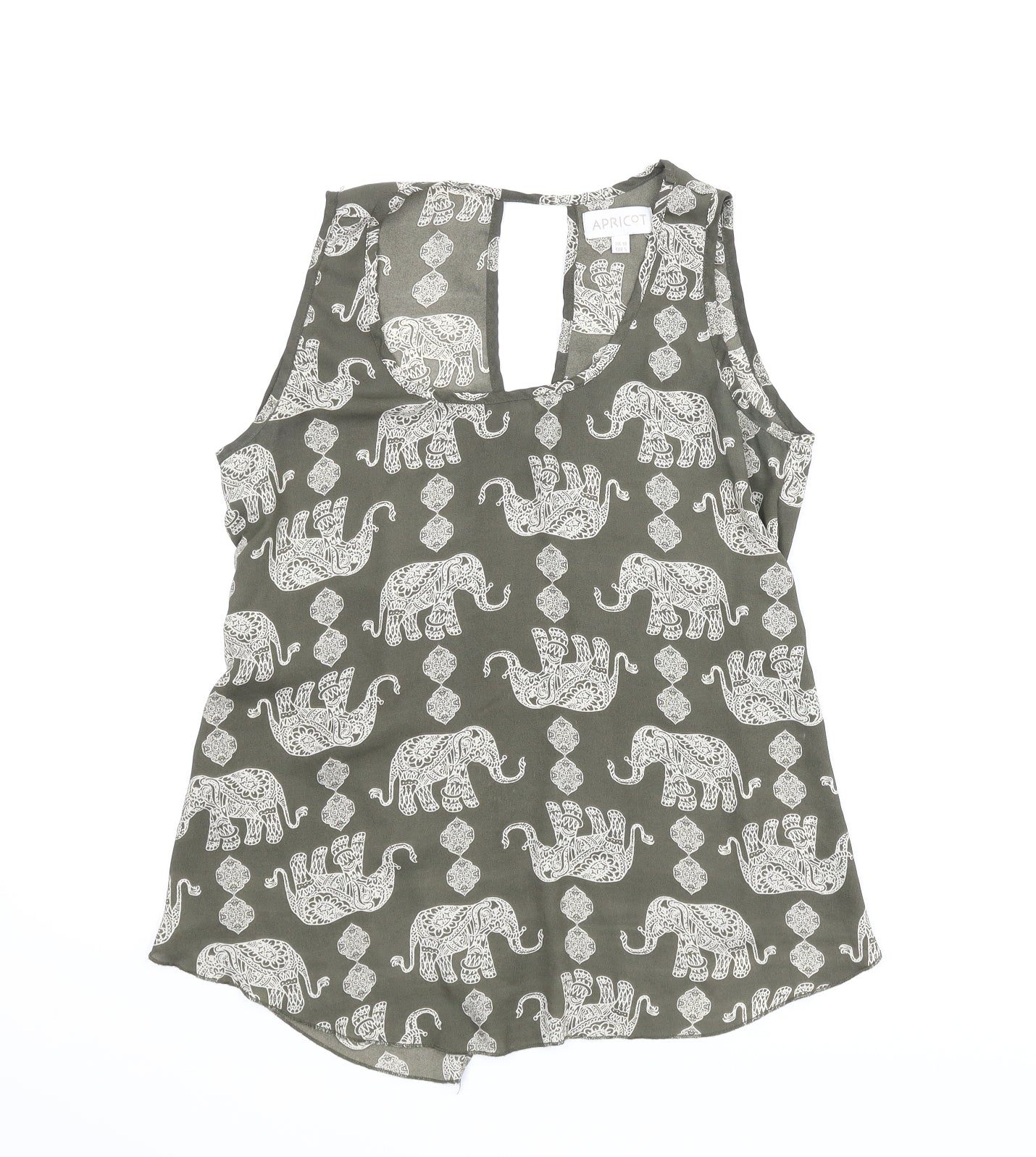 Apricot Womens Green Animal Print  Basic Blouse Size 10