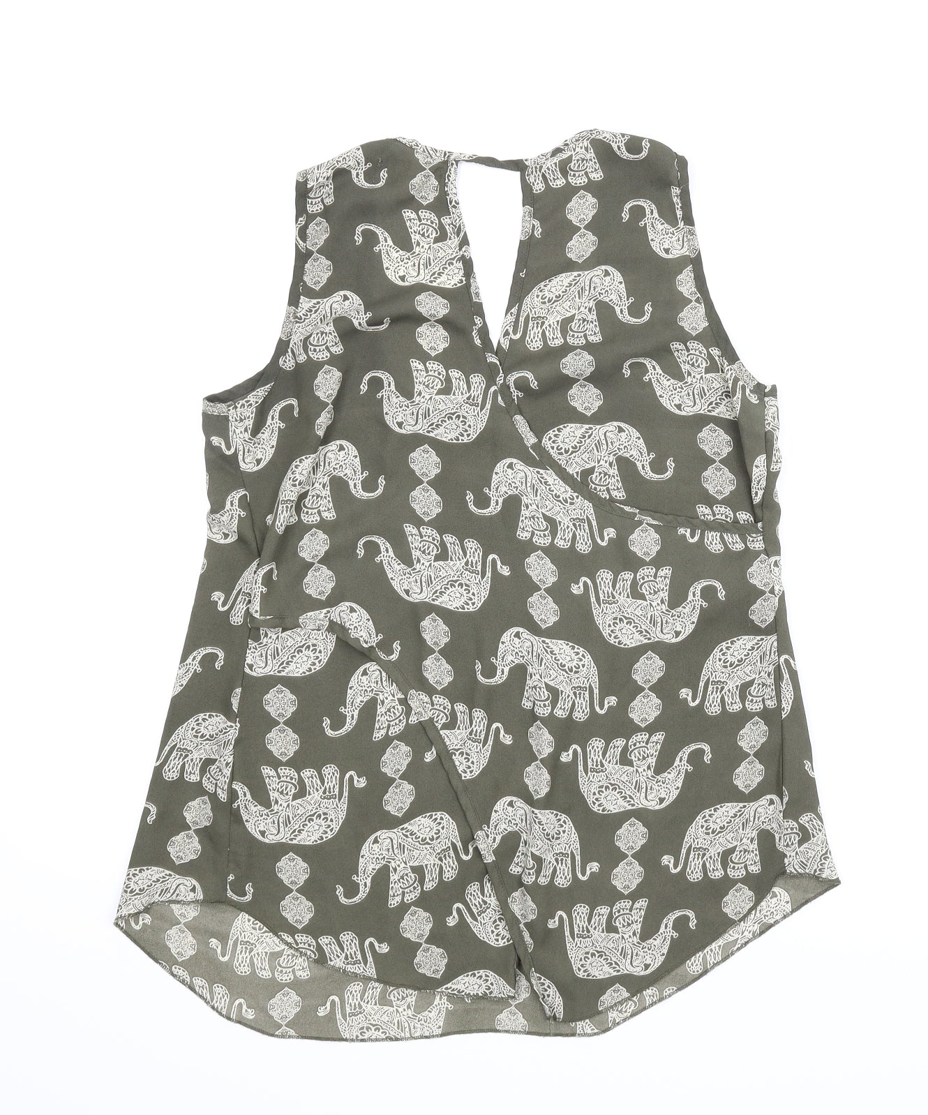 Apricot Womens Green Animal Print  Basic Blouse Size 10