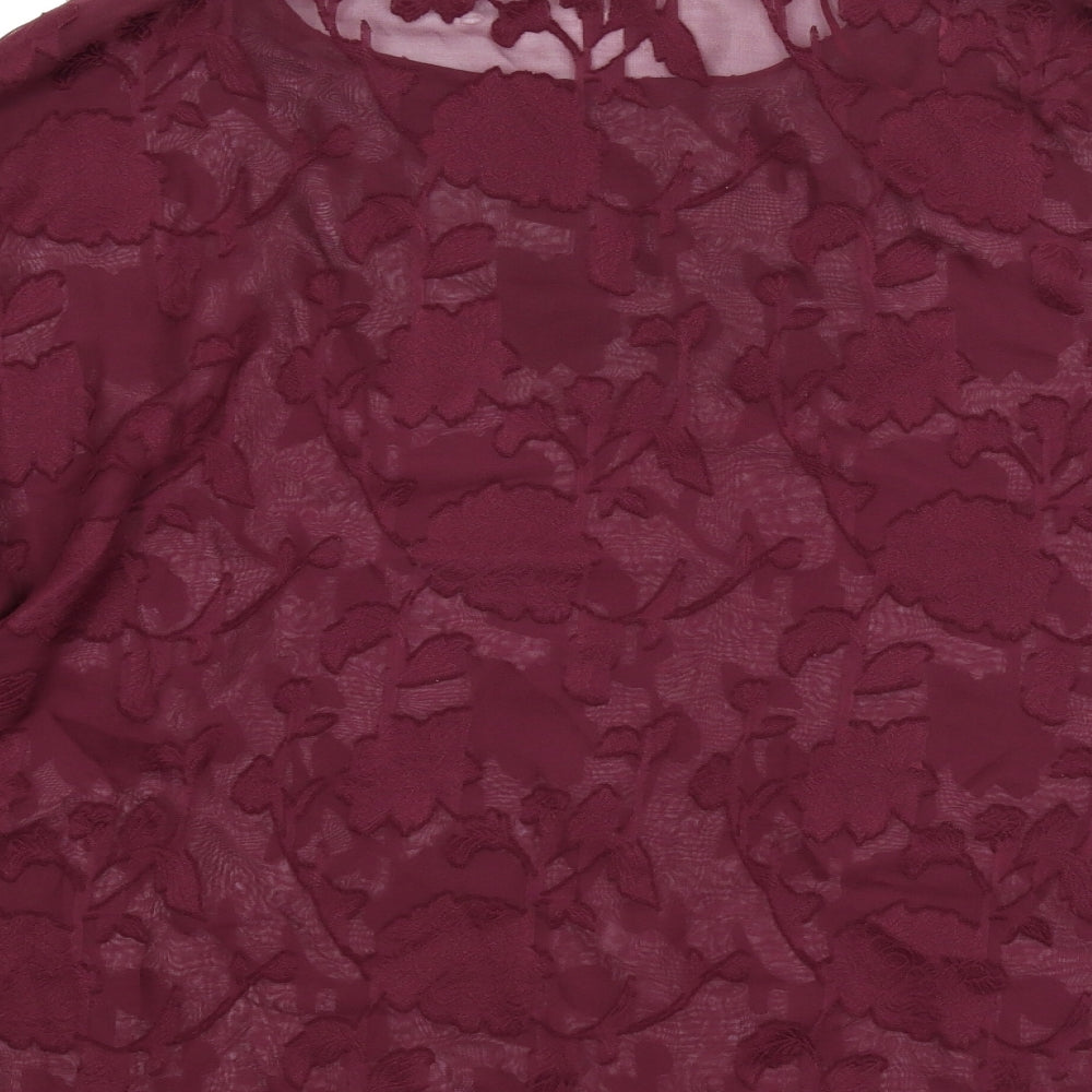 Peacocks Womens Purple Floral  Basic Blouse Size 16