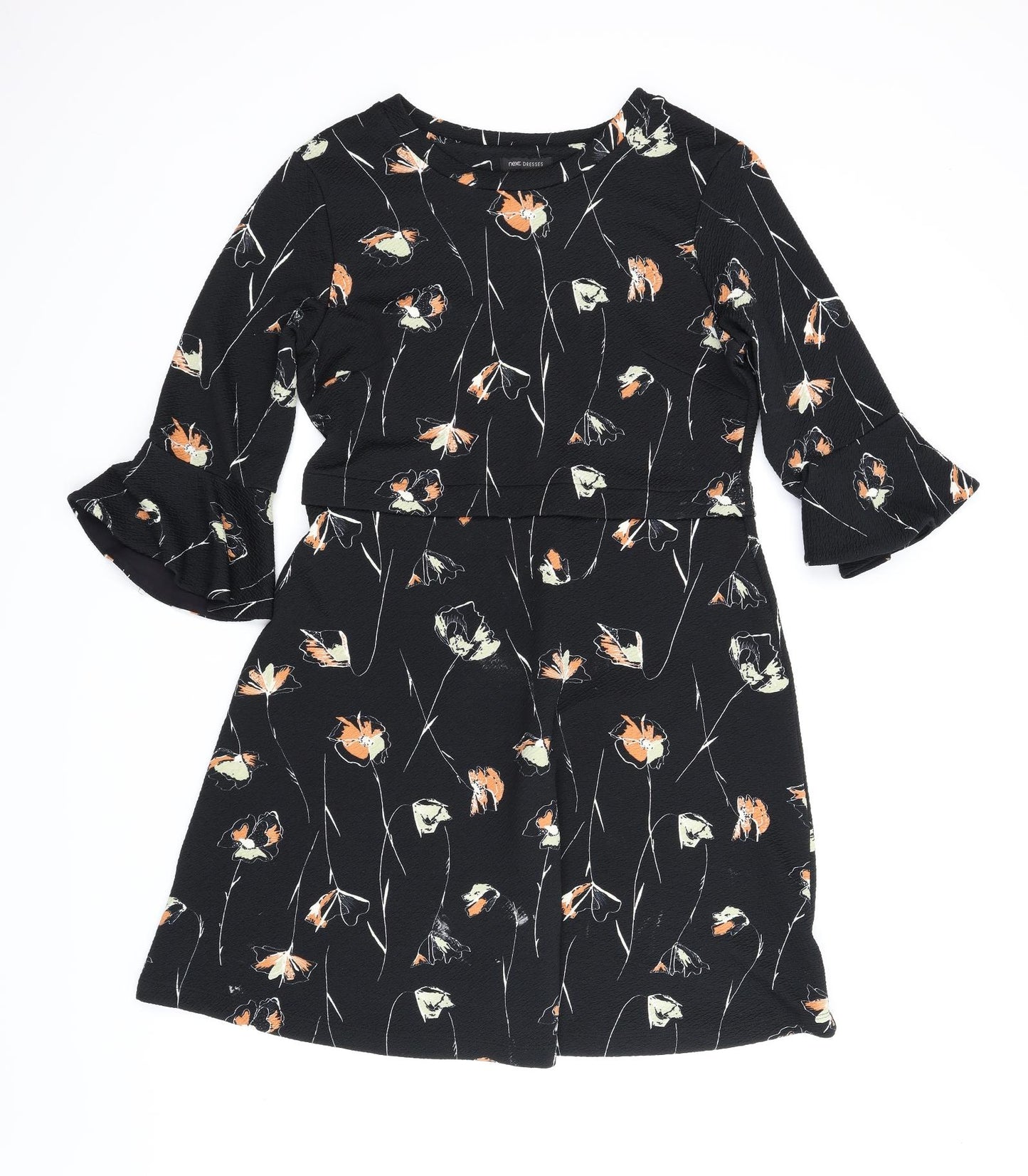 NEXT Womens Black Floral  A-Line  Size 14