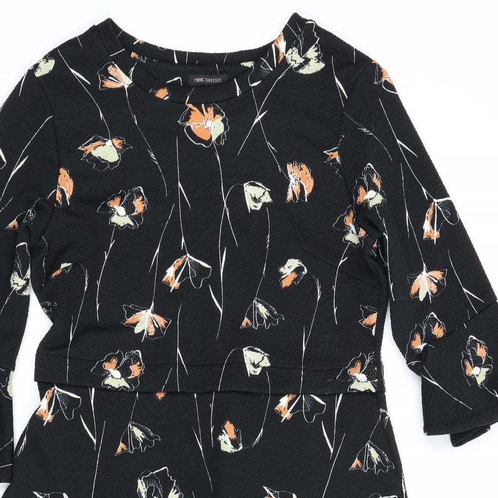 NEXT Womens Black Floral  A-Line  Size 14