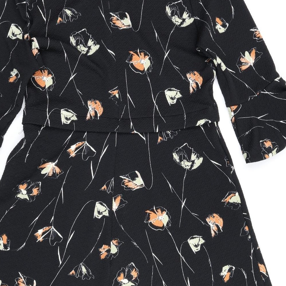 NEXT Womens Black Floral  A-Line  Size 14