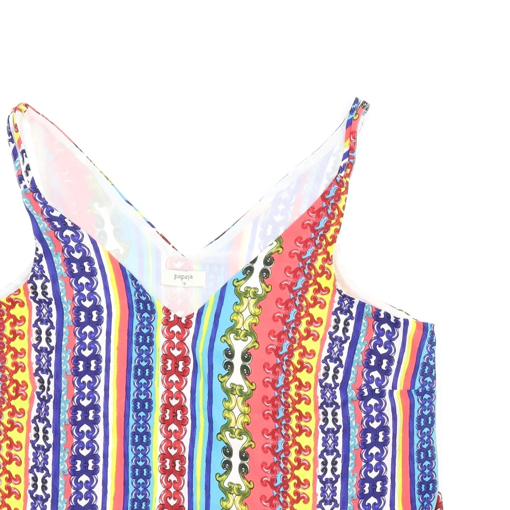 Papaya Womens Multicoloured Striped  Camisole Blouse Size 16