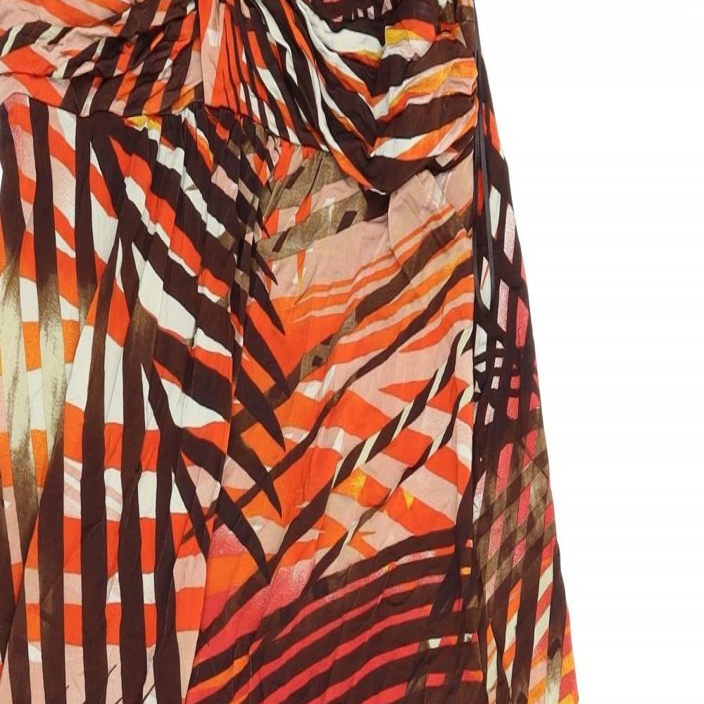 Wallis Womens Orange Striped  Maxi  Size 16