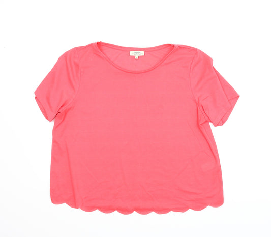 Front view of Papaya women’s pink basic blouse, size UK 16